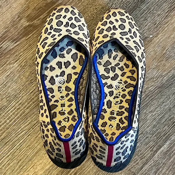 Rothy's The Flat Leopard Print Knit Round Toe Ballet Flats Size 7 - Image 2