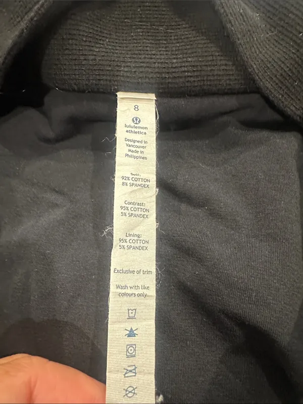 Lululemon To Class Jacket‎ French Terry Texture Black Dune Jacket Size 8 - Image 5