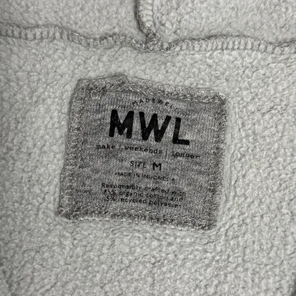 Madewell MWL Betterterry Full-Zip Hoodie Sweatshirt Size M Gray Cozy Lounge‎ - Image 3