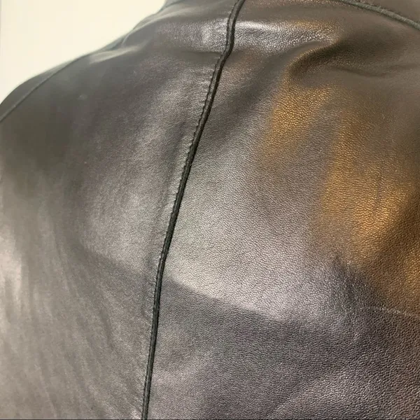 Andrew Marc leather mock neck moto jacket black sz‎ M - Image 3