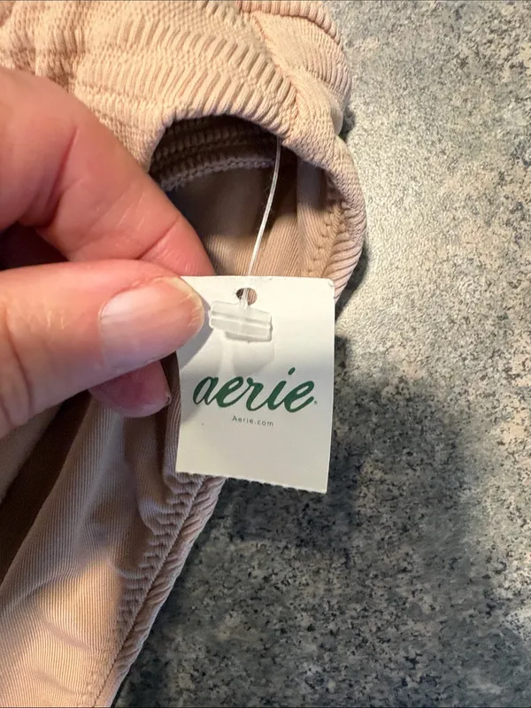 aerie Nude Ribbed High-Waist Bikini Bottoms - Image 3