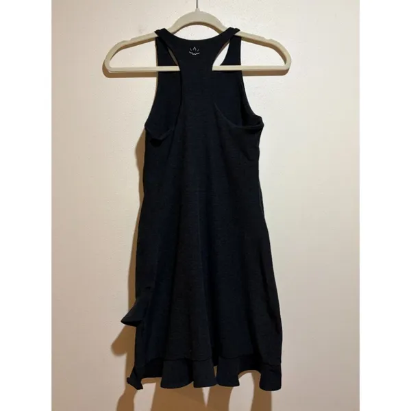 Beyond Yoga Size S Spacedye Ruffled Up High Neck Racerback Dress Black - Image 9