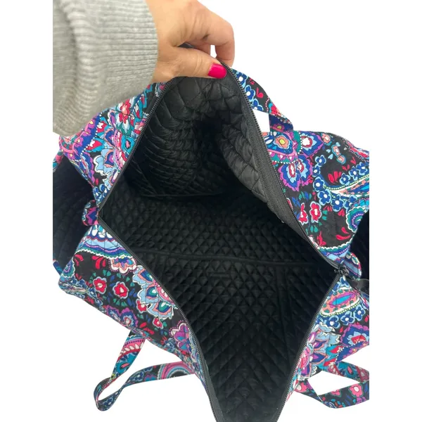 Vera Bradley Duffle Bag Women Large Multicolor Paisley Quilted Travel Weekender - Image 4