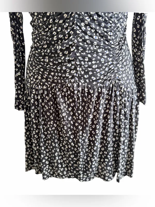 REBECCA TAYLOR Long-Sleeve Mini Cheetah Jersey‎ Dress, Medium - Image 5