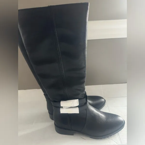 NEW Naturalizer Women’s Garrison Black Riding boots Mid Calf Boot 7.5 Wide - Image 3
