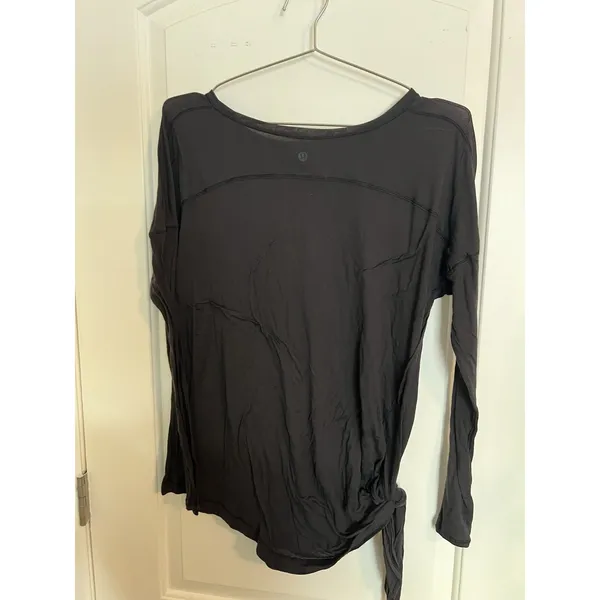 Lululemon To The Point Long Sleeve Top Womens Size‎ 4 Black - Image 6