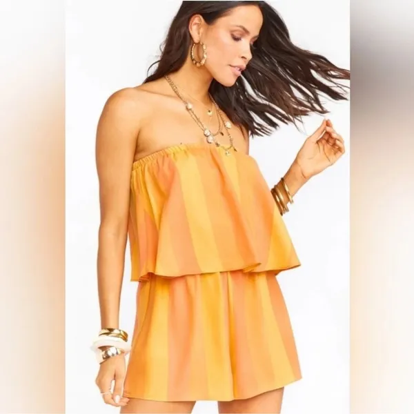 Show Me Your Mumu Thelma Strapless Resort Romper Sunkissed Stripe XS - Image 3