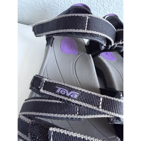 Teva Tirra Women's US 10 Black Gray Purple Sport Hiking Sandals 4266 - Image 7