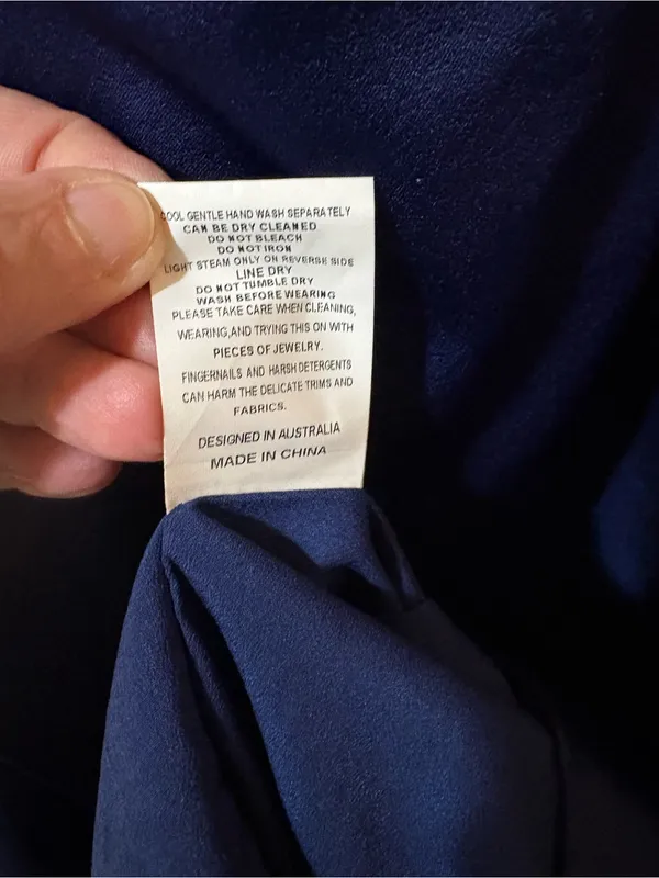 NWT Elliatt Navy Satin Asymmetrical Halter Mini Dress - Image 9