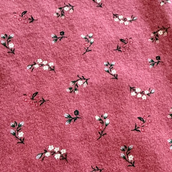 Old Navy Rose Pink Tiny Floral Short Sleeve Tee - Image 3