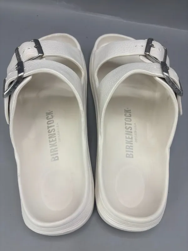 Birkenstock Double Strap Slide Sandal Women US 8 White Adjustable Buckle Slip On - Image 4