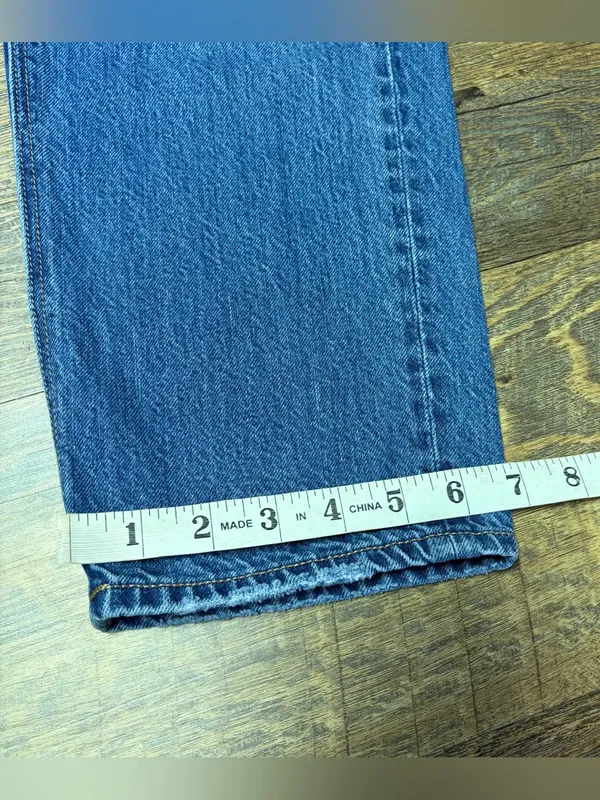 American Eagle Mom Straight Jean Womens 4 Comfort Stretch Waistband Blue - Image 5