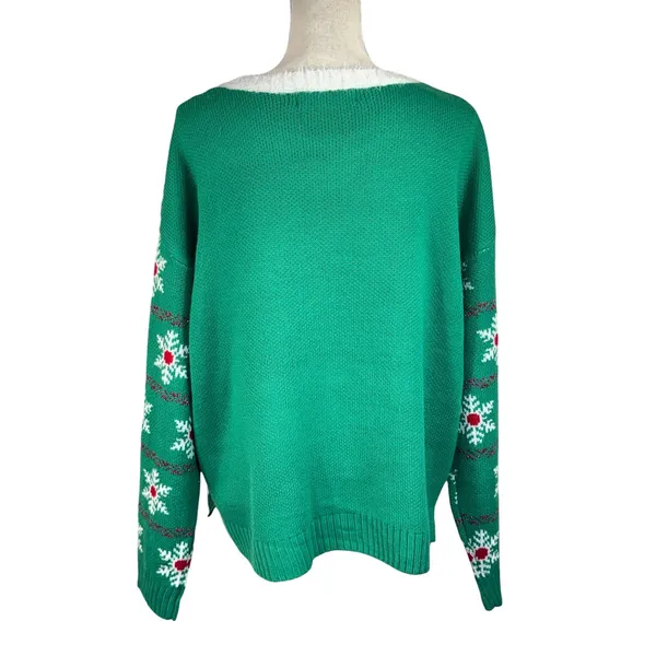 Jollidays X-Large Sweater Holiday Festive Christmas Reindeer Bulbs Long Sleeves - Image 4