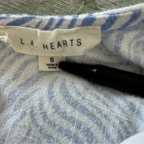 PacSun La Hearts Blue & White Cropped Corset Top Size Small - Image 4