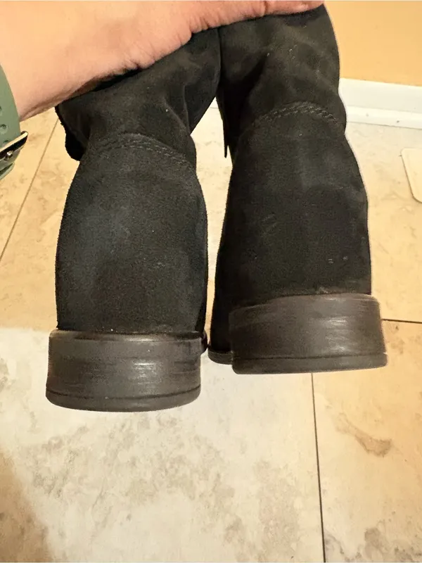 Anthropologie Hidden Heel Black Suede Ankle Boots - Image 11