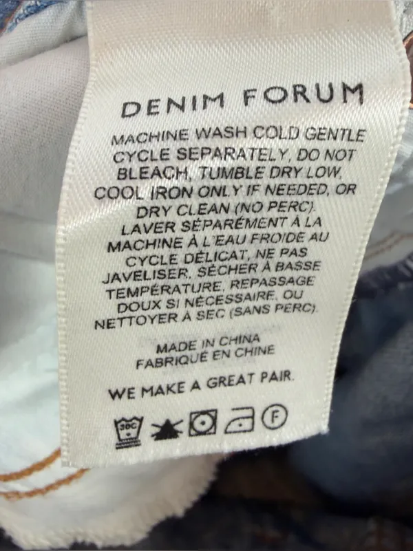 Denim Forum The Farrah Hi Rise Cargo Wide Leg Jeans in Blue‎ Size 27 - Image 8