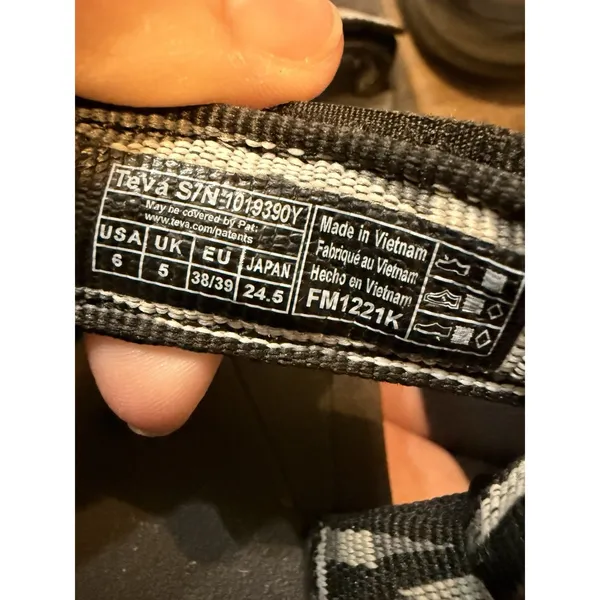 Teva Original Universal Black Gray Sport Sandals Women's Size 6 Hiking‎ Gorpcore - Image 3