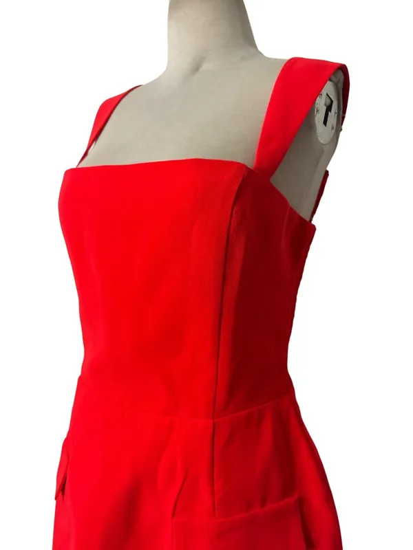 Amanda Uprichard Bethany Romper in Crimson Medium New Womens Mini Dress Skort - Image 5