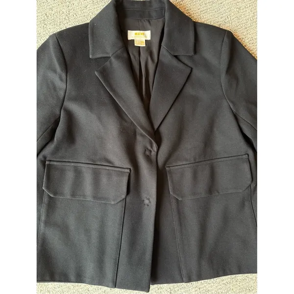 Maeve for Anthropologie Black Cropped Blazer Size 0 - Image 3