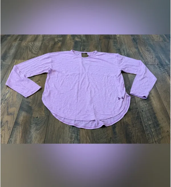 Under Armour HeatGear Women’s Small Purple Long Sleeve Open Back Athletic Shirt - Image 7