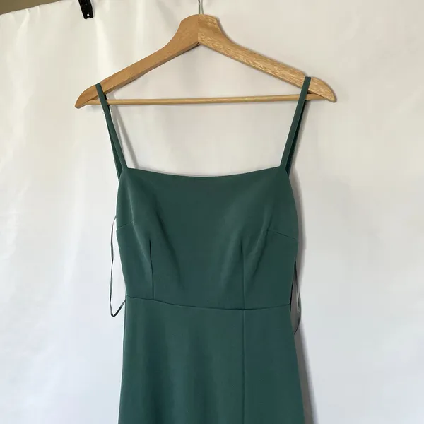 Birdy Grey maxi green formal‎ dress padded women's size XS open back side slit - Image 2