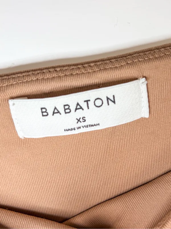Aritzia Babaton Tan Square Neck Long Sleeve Stretch Bodysuit, EUC, Size XS - Image 5