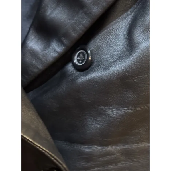 Women's Double Breasted‎ Style Black Leather Jacket BlazerMetro Witchy Size undefined - Image 6