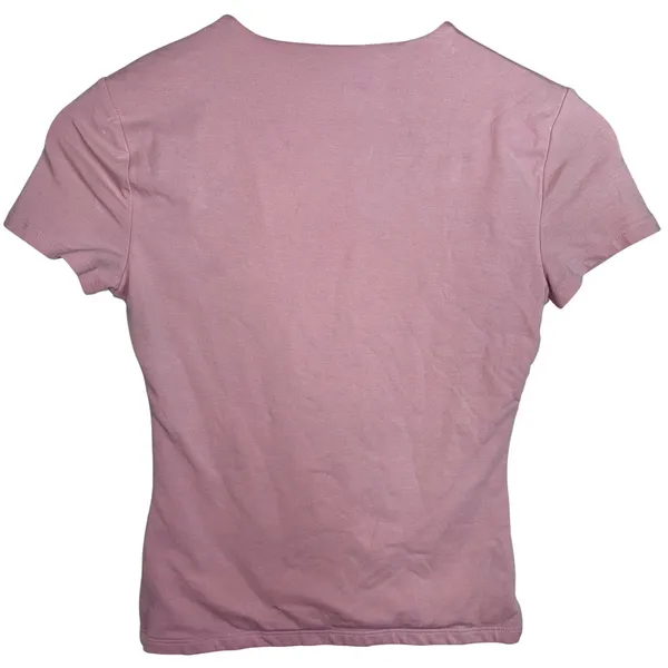 Abercrombie & Fitch AF Essential Baby Tee Pink Knit Short Sleeve Shirt Size XS - Image 2
