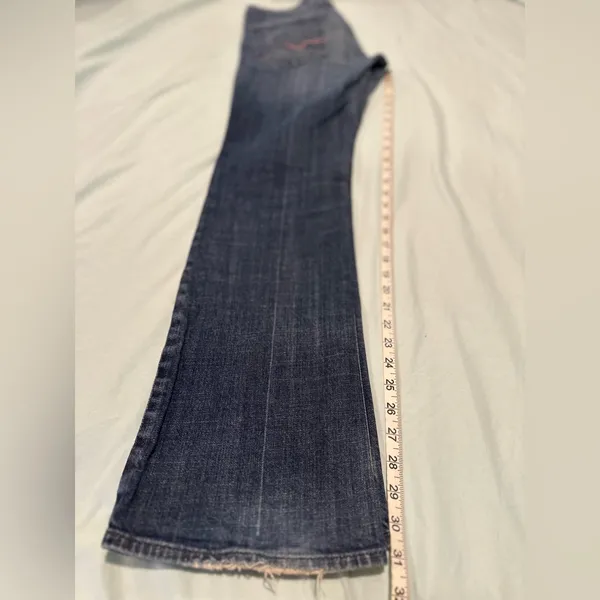 VTG Y2K 7 For All Mankind Sz: 28 Flare Jeans Indigo Low Rise Stretch USA. - Image 4