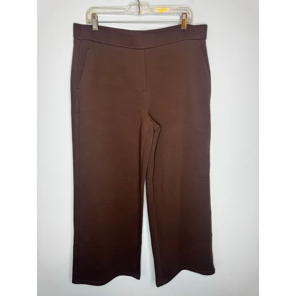 OGLmove High Rise Wide Leg Trouser Pants Brown Size XL New With Tags - Image 3