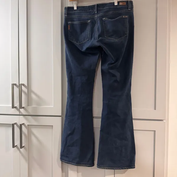 Paige Canyon Flare‎ Jeans Dark Wash Denim Size 30 Low Rise Boho Made in USA - Image 2