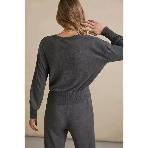 ✨Anthropologie Rocio Surplice Grey Sz Medium Top✨ - Image 3