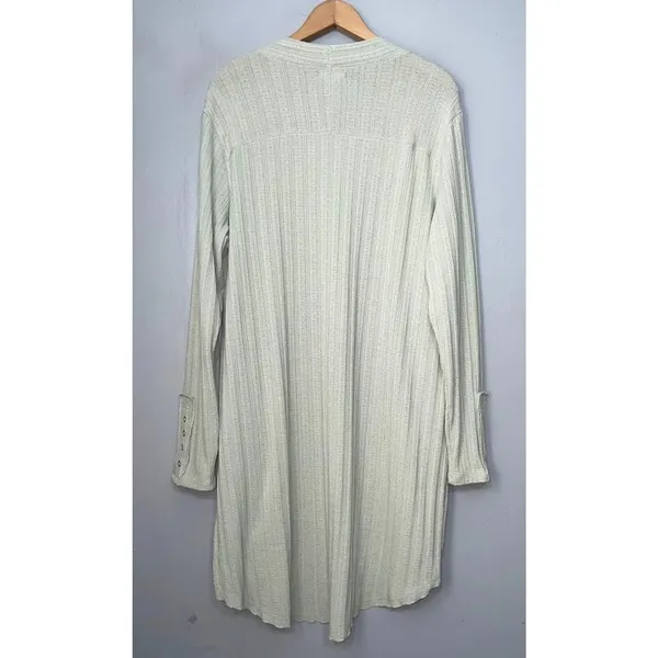 Maurices Cardigan Size XL Pastel Green Sweater Lagenlook Artsy Longline Pockets - Image 4