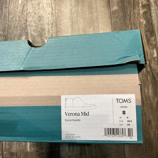 Toms Taupe Suede Slip-On Ankle Boot with White Platform Size 8 - Image 13