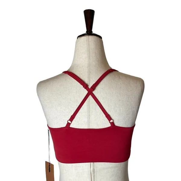 Girlfriend Collective‎ Red Juliet Strappy Criss Cross Back Sports Bra XXS - Image 2