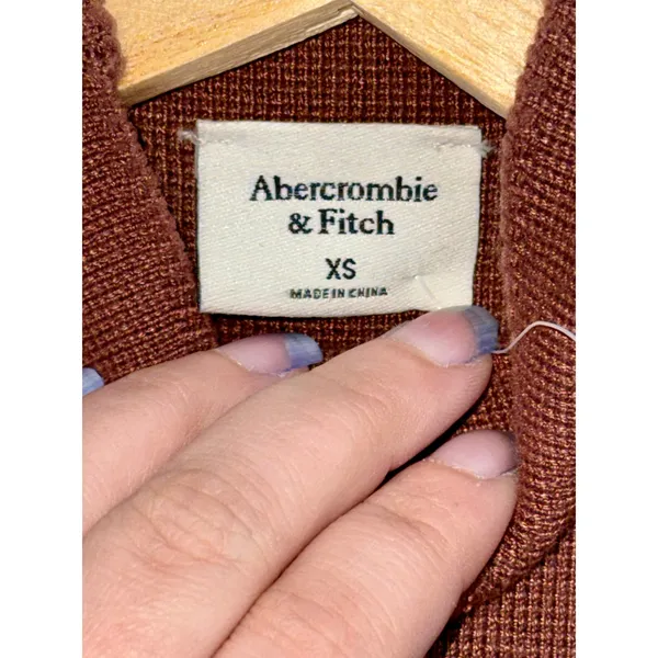 NWT Abercrombie & Fitch Rust Brown Sleeveless Sweater Mini Dress Womens Size XS - Image 3