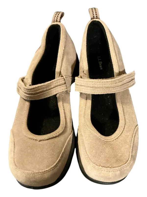 LL Bean Women’s Size 7.5 M Beige Suede Mary Jane Comfort Walking Shoes (Item 278614) - Image 2