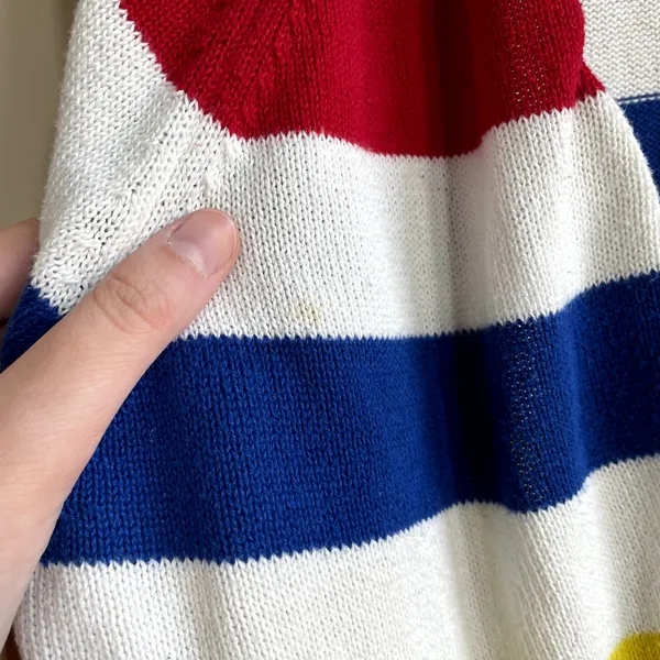 Disney 100th colorful striped cardigan collectors women's‎ S mickey mouse flaws - Image 6