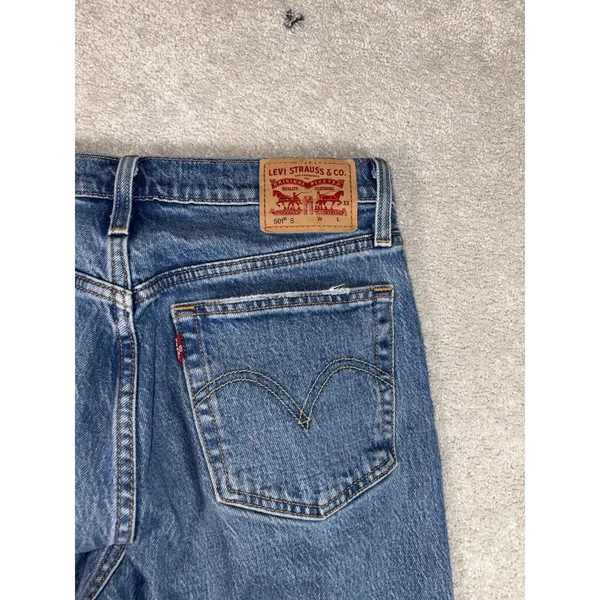 Levi's Premium women 501 S Skinny Jeans Blue Light‎ Wash 5-Pocket 27x28 - Image 7