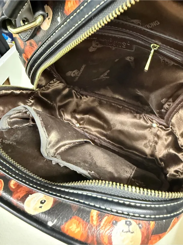 used Black Teddy Bear Print Backpack - Image 6