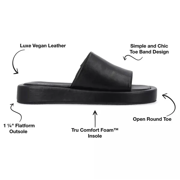 Journee Collection Denrie Platform Chunky Black‎ Sandal Size 9 - Image 9
