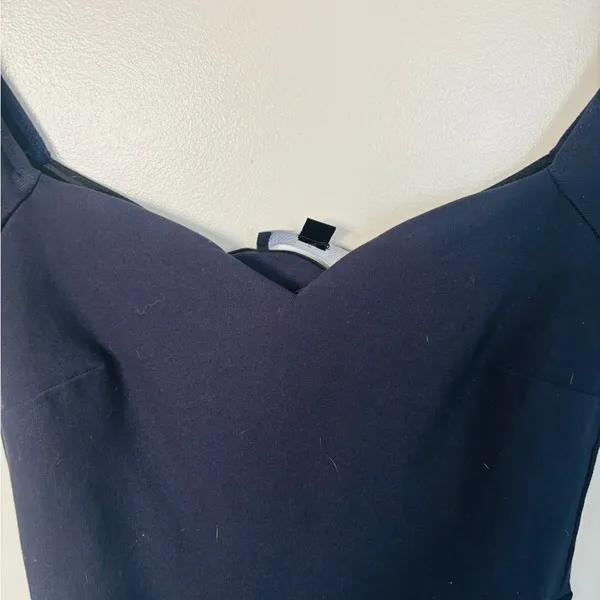 How Much I Care Midnight Blue Off-the-Shoulder Midi Dress - Image 4