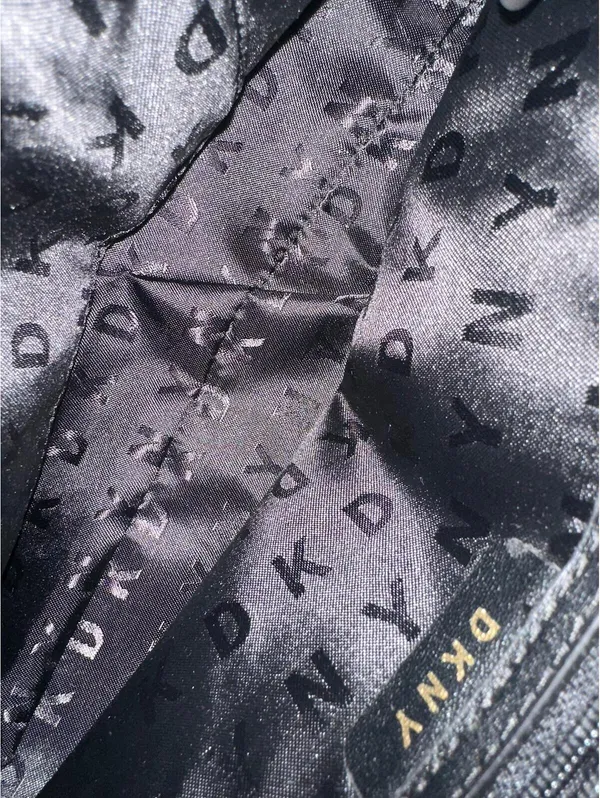 DKNY Black Baguette Hand Bag Purse Y2k Monogram Chic - Image 5