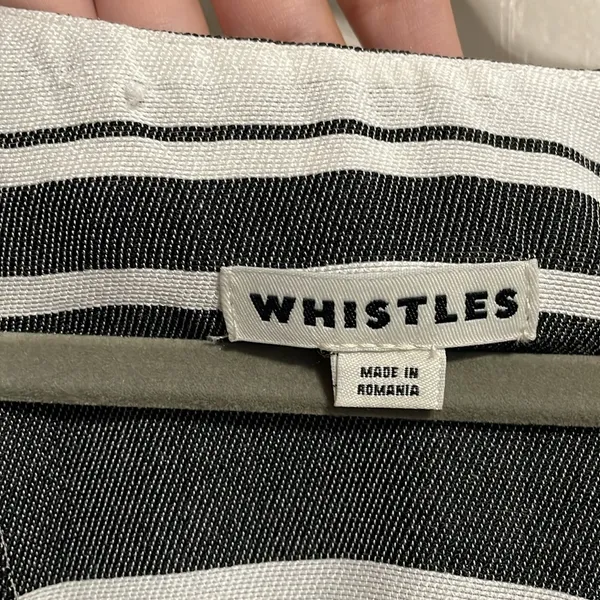 WHISTLES Hayley Stripe Midi Dress Minimalist Lagenlook‎ Pockets Capsule Wardrobe - Image 5