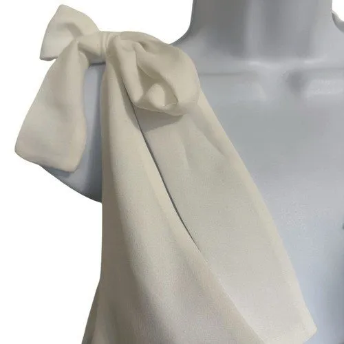 BELLE & BLOOM Feel For You White V-Neck Tie‎ Shoulder Sleeveless Top NWT $90 XS - Image 4
