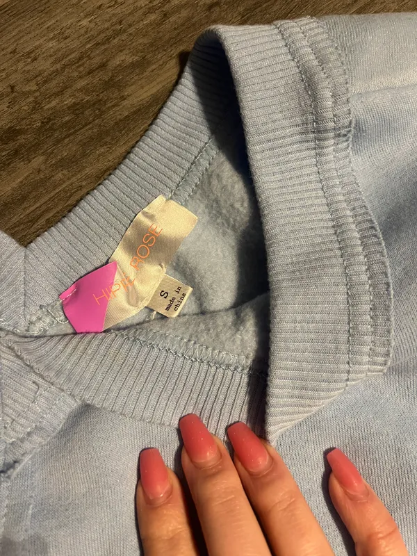 Off The Shoulder Baby Blue Sweater - Image 2