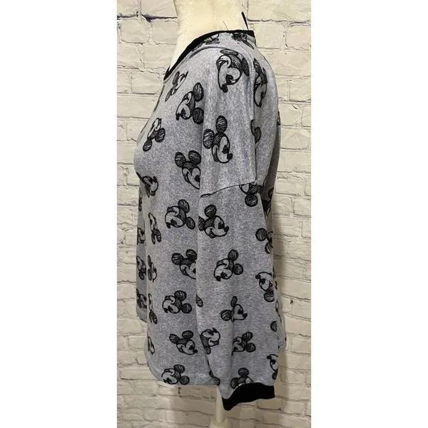 Disney Women’s Mickey Mouse Sleepwear Pajama Top Blue Loungewear Medium - Image 2