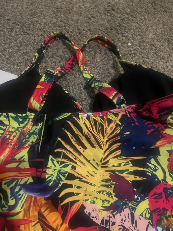 next Neon Tropical Print One Piece Swimsuit in Pink, Yellow, Green, Blue - Image 8