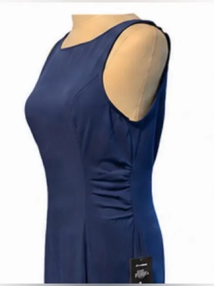 Lulus NWT Blue Cascading Ruffle Maxi Dress Medium Open Back High Low Hem - Image 4