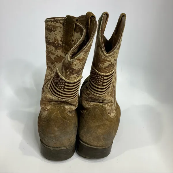 Ariat sport patriotic camouflage boots western cowboy brown tan women’s‎ size 6 - Image 5